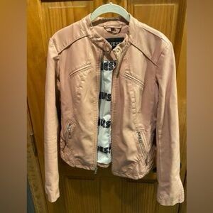 Guess Faux Leather Rose/Blush Jacket